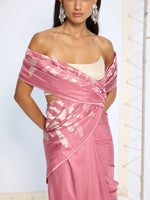 Handwoven Dusty Pink Silk Saree