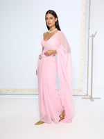 Blush Pink Movable Brooch Saree