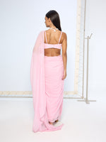 Blush Pink Movable Brooch Saree