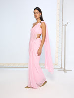 Blush Pink Movable Brooch Saree