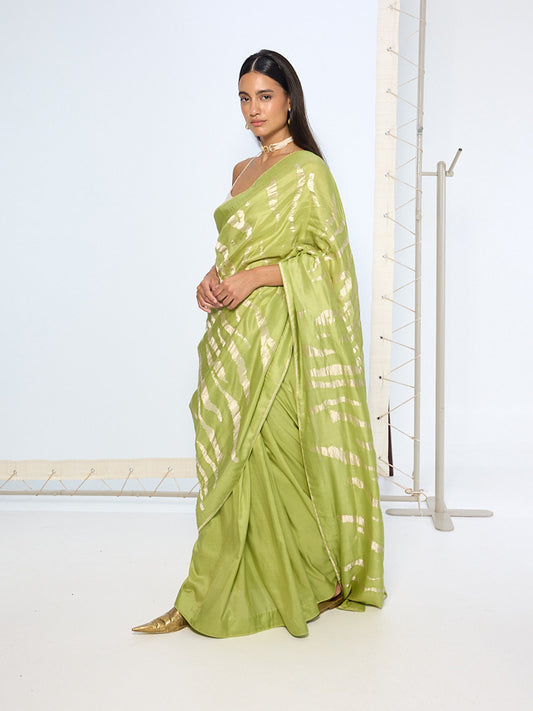 Handwoven Sage Green Silk Saree