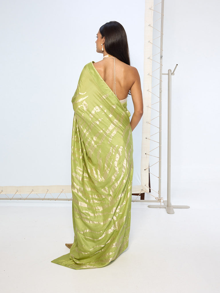 Handwoven Sage Green Silk Saree