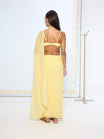 Butter Yellow Polka Dotted Saree