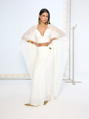 Handwoven Ivory Chiffon Cape