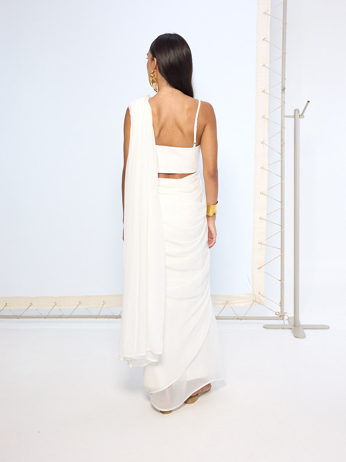 Ivory Movable Brooch Saree