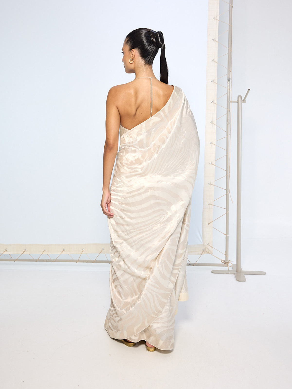 Handwoven Ivory Silk Saree