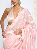 Handwoven Blush Pink Silk Saree