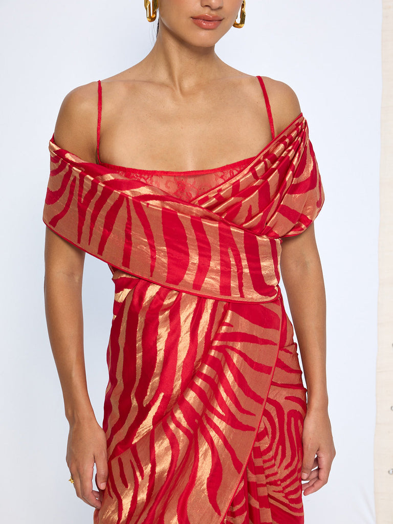 Handwoven Classic Red Silk Saree