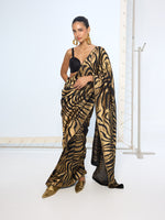 Handwoven Black & Gold Silk Saree