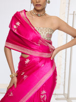 Handwoven Hot Pink Banarasi Saree