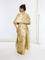 Handwoven Golden Ember Tissue Saree