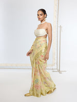 Handwoven Gold Printed Saree