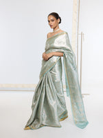Handwoven Sea Green Tissue Saree