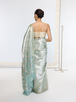 Handwoven Sea Green Tissue Saree