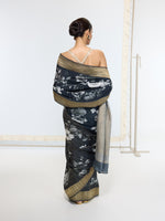 Handwoven Midnight Black Printed Saree