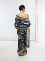 Handwoven Midnight Black Printed Saree