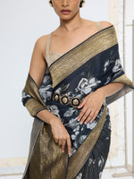 Handwoven Midnight Black Printed Saree