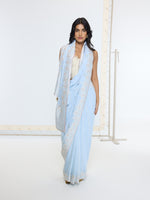 Handwoven Sky Blue Saree