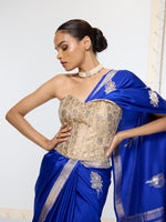 Handwoven Prussian Blue Saree