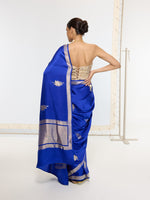 Handwoven Prussian Blue Saree