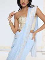Handwoven Sky Blue Saree