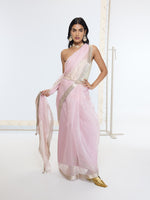 Handwoven Lavendar Rose Saree