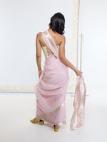 Handwoven Lavendar Rose Saree