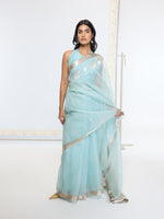 Handwoven Powder Blue Saree