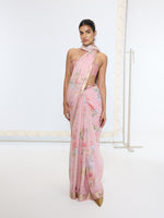 Handwoven Ballet Pink Printed Saree