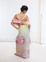 Handwoven Butter Yellow Printed Saree