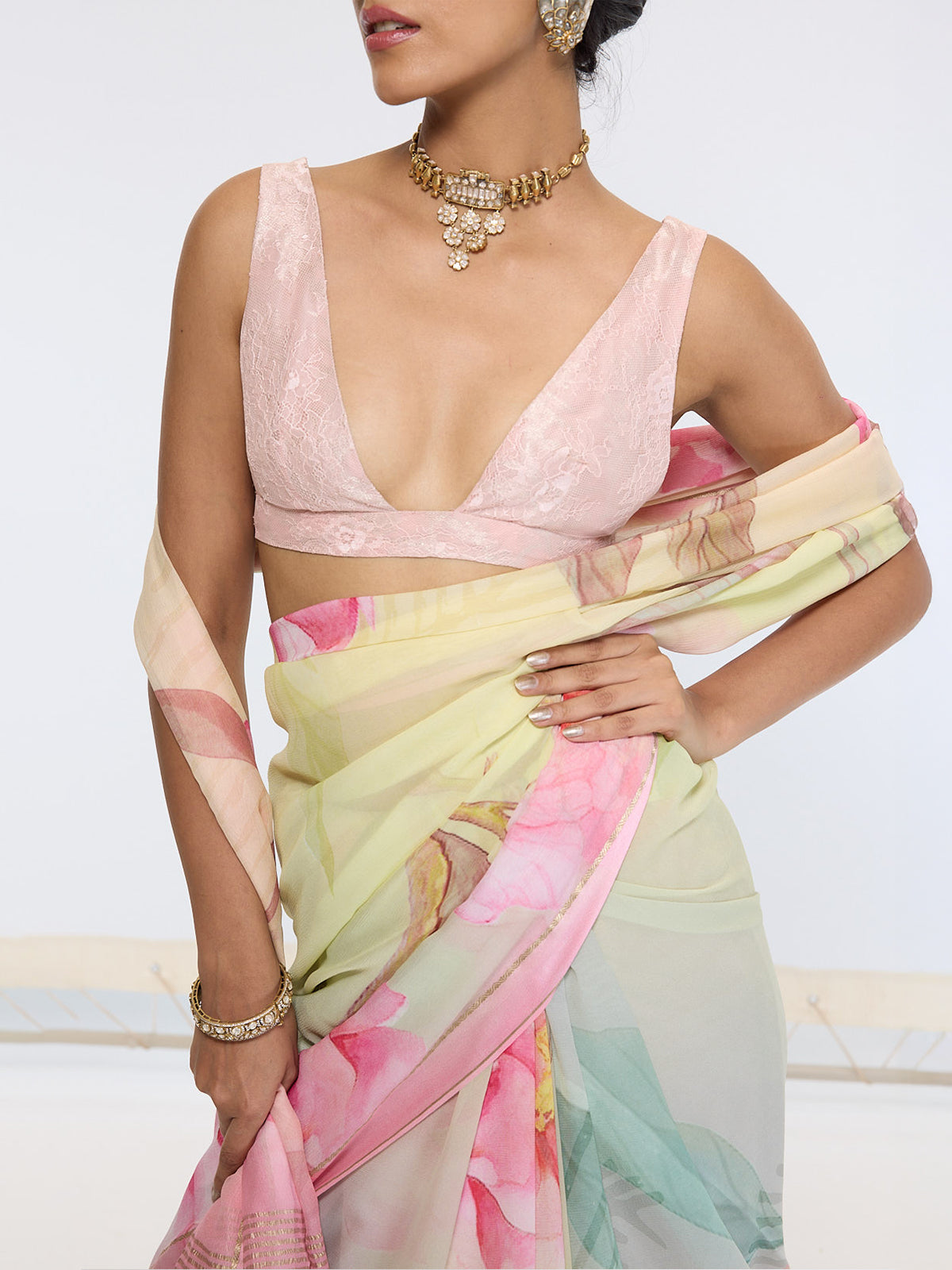 Handwoven Butter Yellow Printed Saree