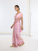 Handwoven Candy Pink Printed Saree