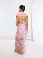 Handwoven Candy Pink Printed Saree