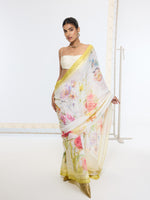 Handwoven Vanilla Cream Printed Saree