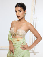 Handwoven Sage Green Printed Saree