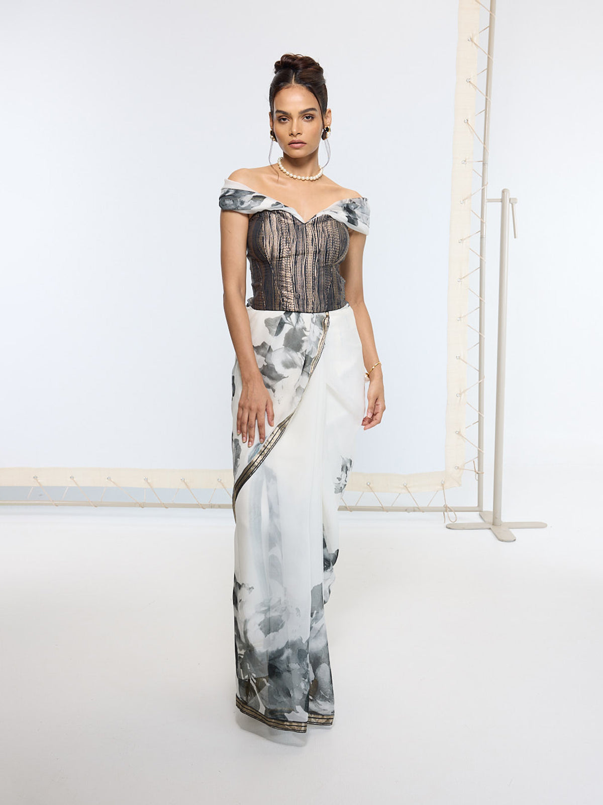 Handwoven Black Printed Saree