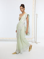 Handwoven Pastel Green Saree