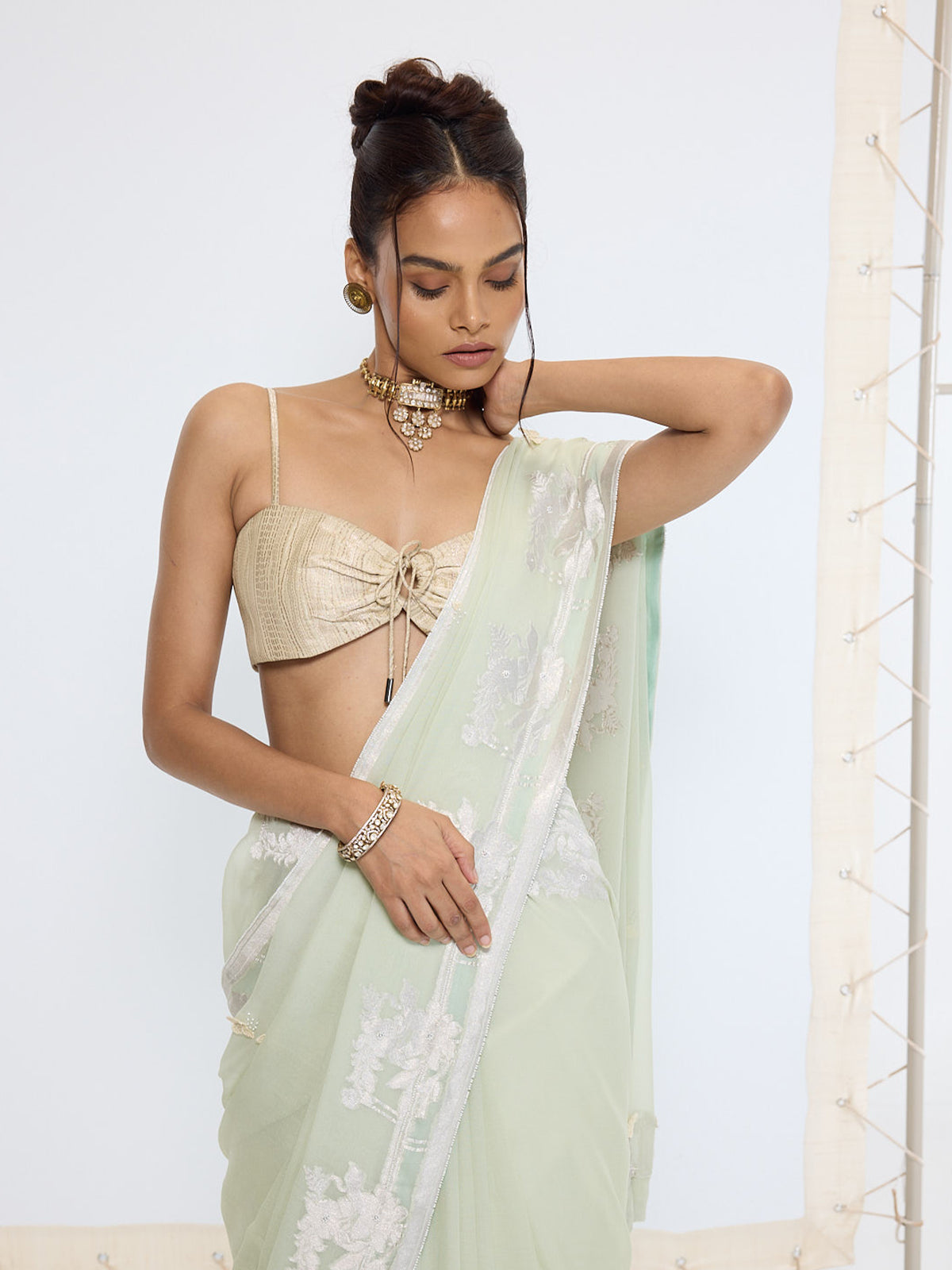 Handwoven Pastel Green Saree