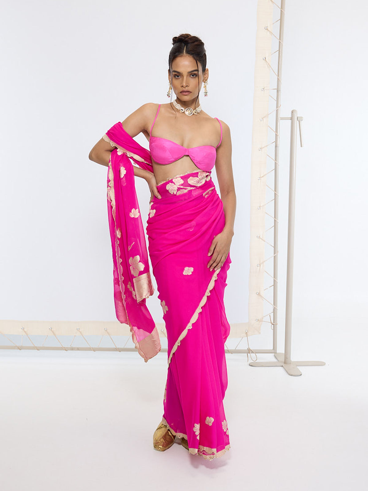 Handwoven Fuchsia Pink Saree