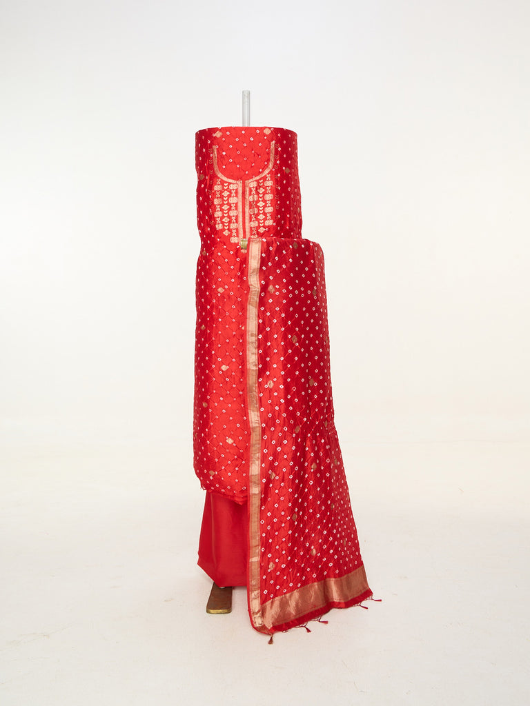 Handwoven Red Banarasi Suit Set