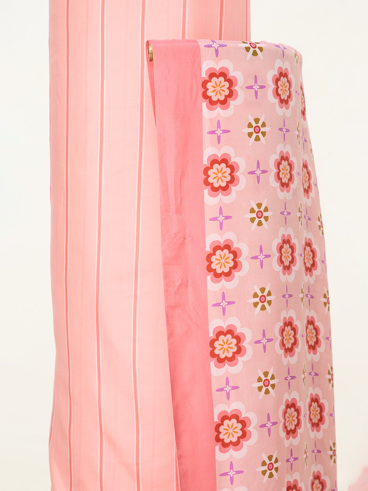 Peach Printed Suit Set