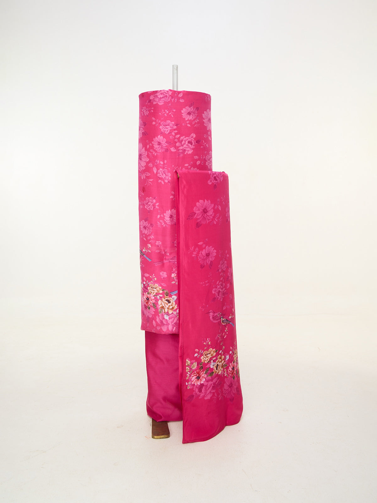 Handwoven Rose Pink Banarasi Suit Set