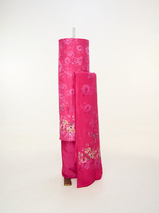 Handwoven Rose Pink Banarasi Suit Set