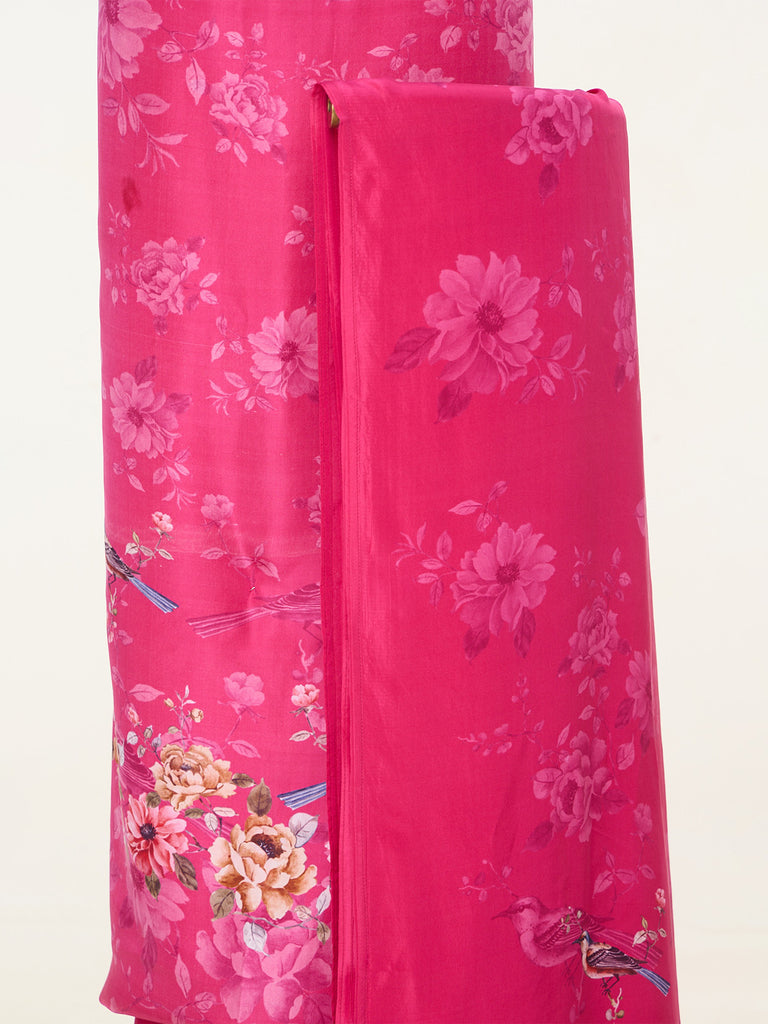 Handwoven Rose Pink Banarasi Suit Set
