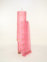 Handwoven Pink Banarasi Suit Set