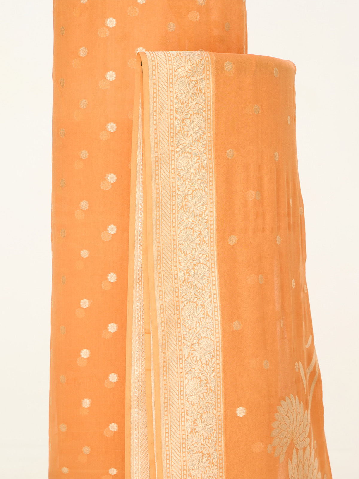 Handwoven Orange Banarasi Suit Set