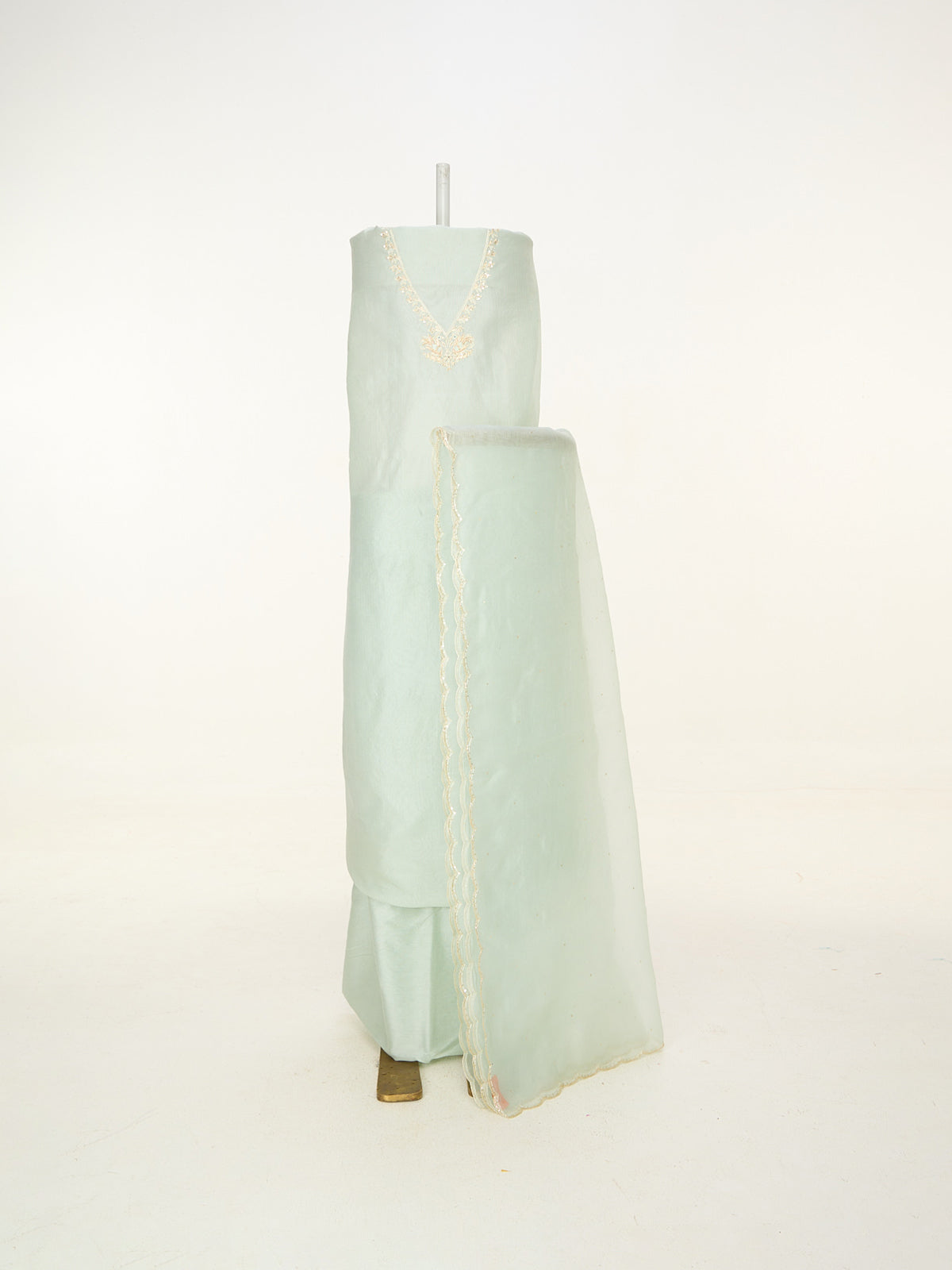 Handwoven Sea Green Banarasi Suit Set