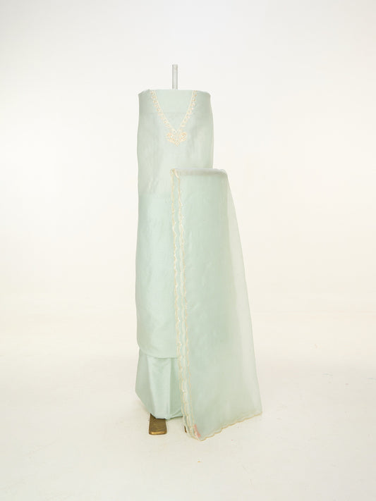 Handwoven Sea Green Banarasi Suit Set