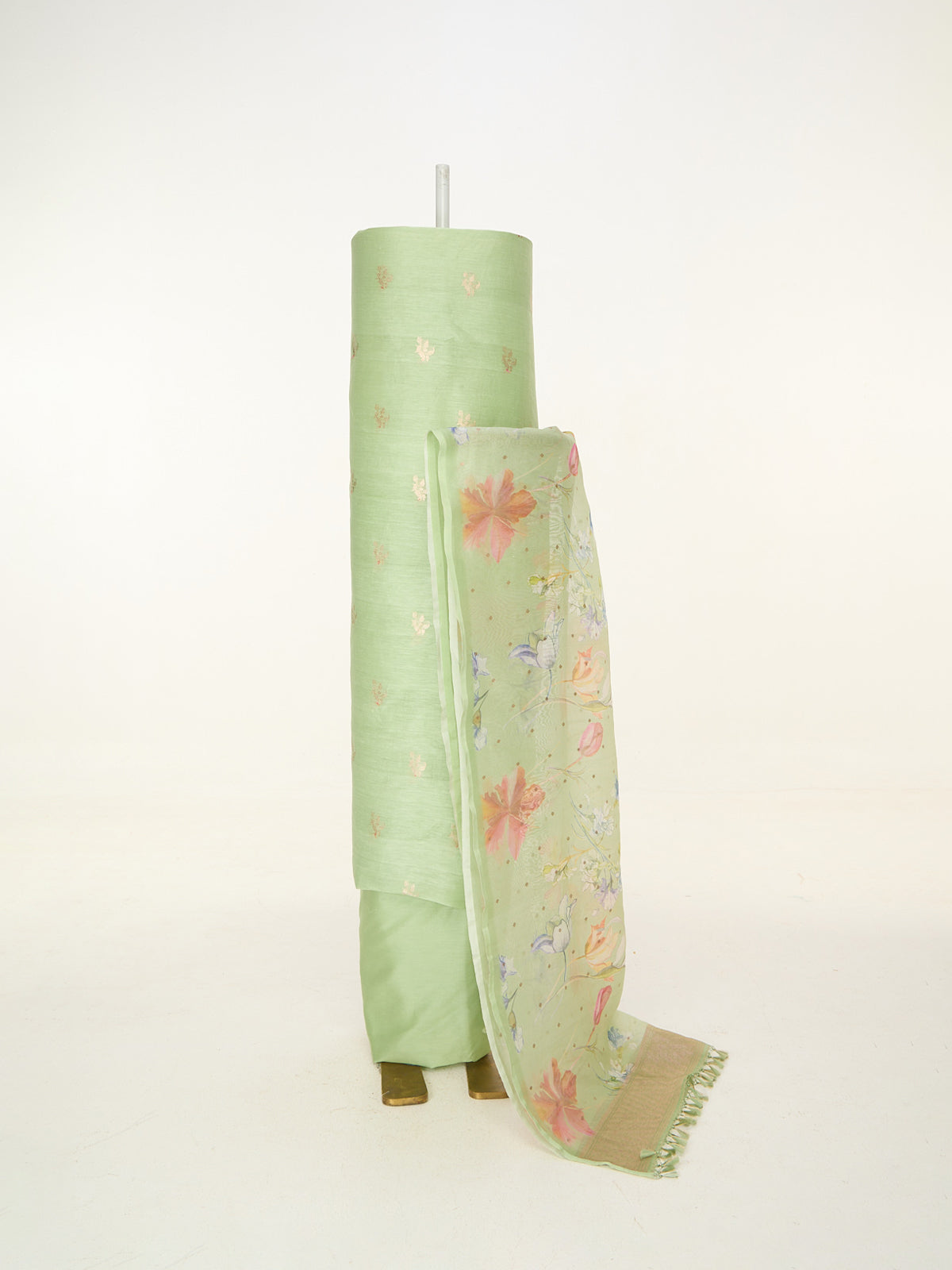 Handwoven Pistachio Banarasi Suit Set