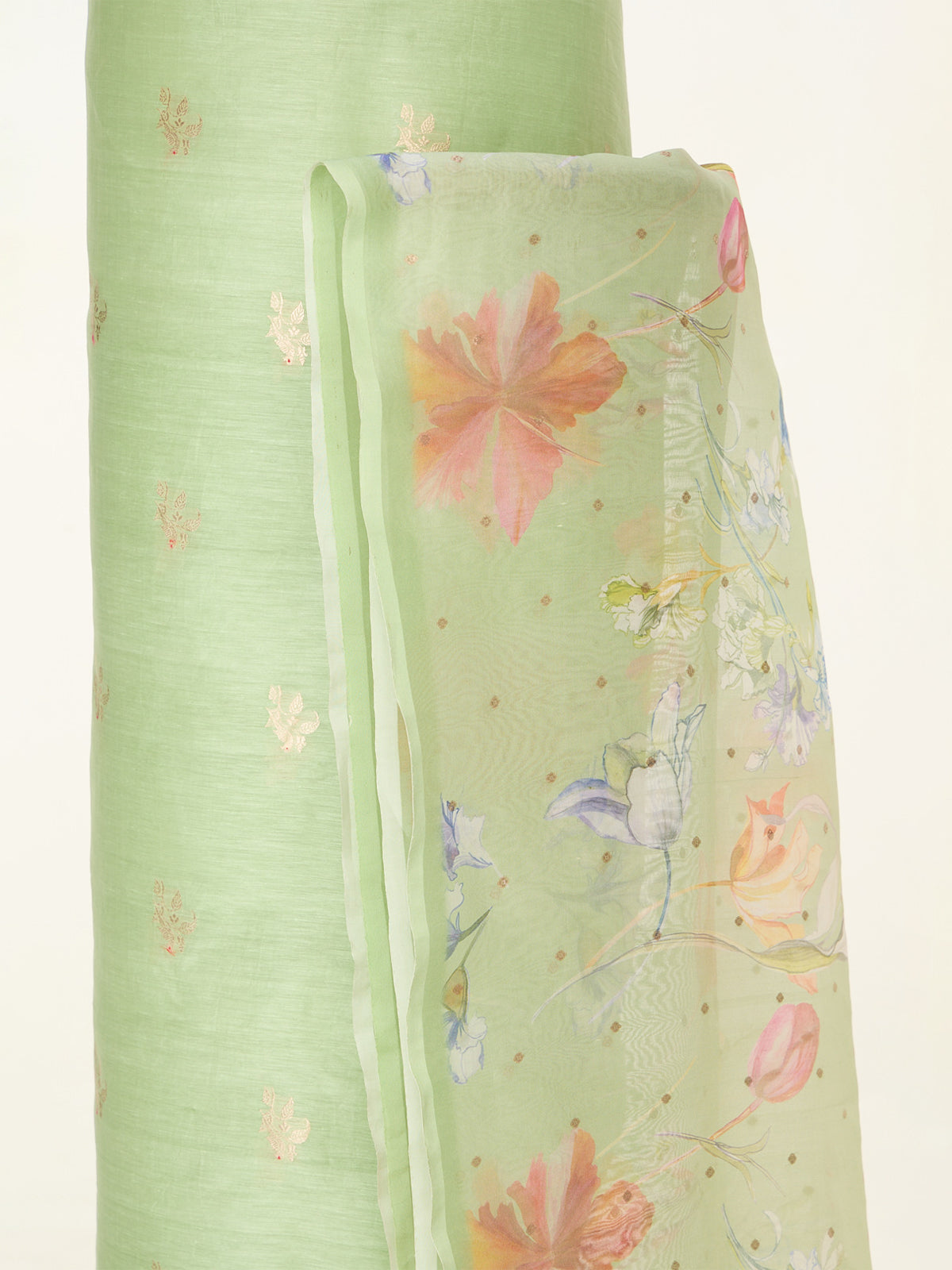 Handwoven Pistachio Banarasi Suit Set